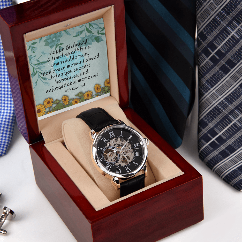 Luxury Men's Watch Gift – Timeless Birthday Gift for Him with Personalized Message Card