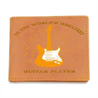 To The World's Greatest Guitar Player - Personalized Leather Wallet Gift