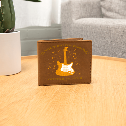 To The World's Greatest Guitar Player - Personalized Leather Wallet Gift