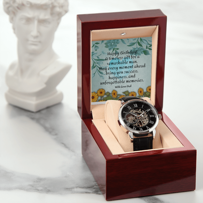 Luxury Men's Watch Gift – Timeless Birthday Gift for Him with Personalized Message Card
