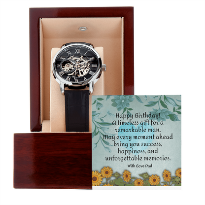 Luxury Men's Watch Gift – Timeless Birthday Gift for Him with Personalized Message Card