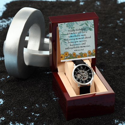 Luxury Men's Watch Gift – Timeless Birthday Gift for Him with Personalized Message Card