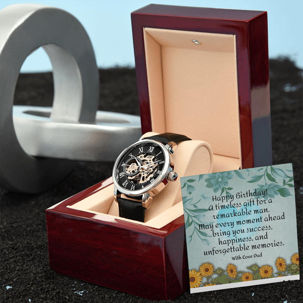 Luxury Men's Watch Gift – Timeless Birthday Gift for Him with Personalized Message Card