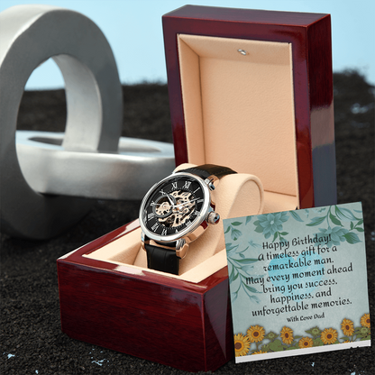 Luxury Men's Watch Gift – Timeless Birthday Gift for Him with Personalized Message Card