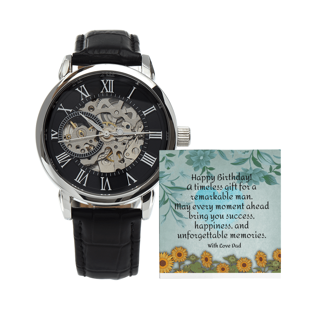 Luxury Men's Watch Gift – Timeless Birthday Gift for Him with Personalized Message Card