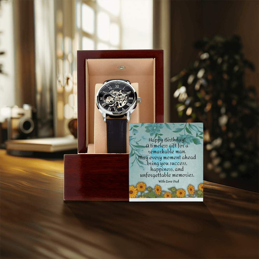 Luxury Men's Watch Gift – Timeless Birthday Gift for Him with Personalized Message Card