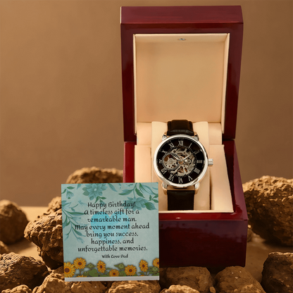 Luxury Men's Watch Gift – Timeless Birthday Gift for Him with Personalized Message Card