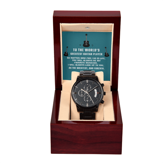 To My Rockstar Dad – Premium Black Chronograph Watch