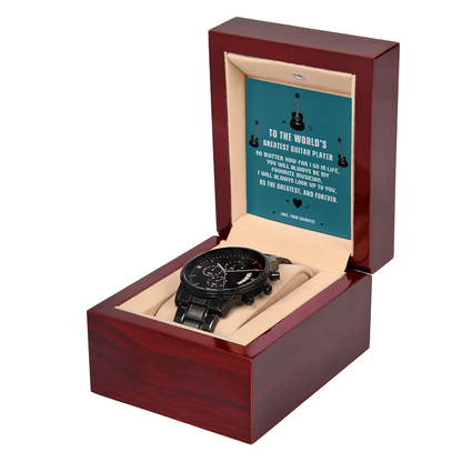 To My Rockstar Dad – Premium Black Chronograph Watch
