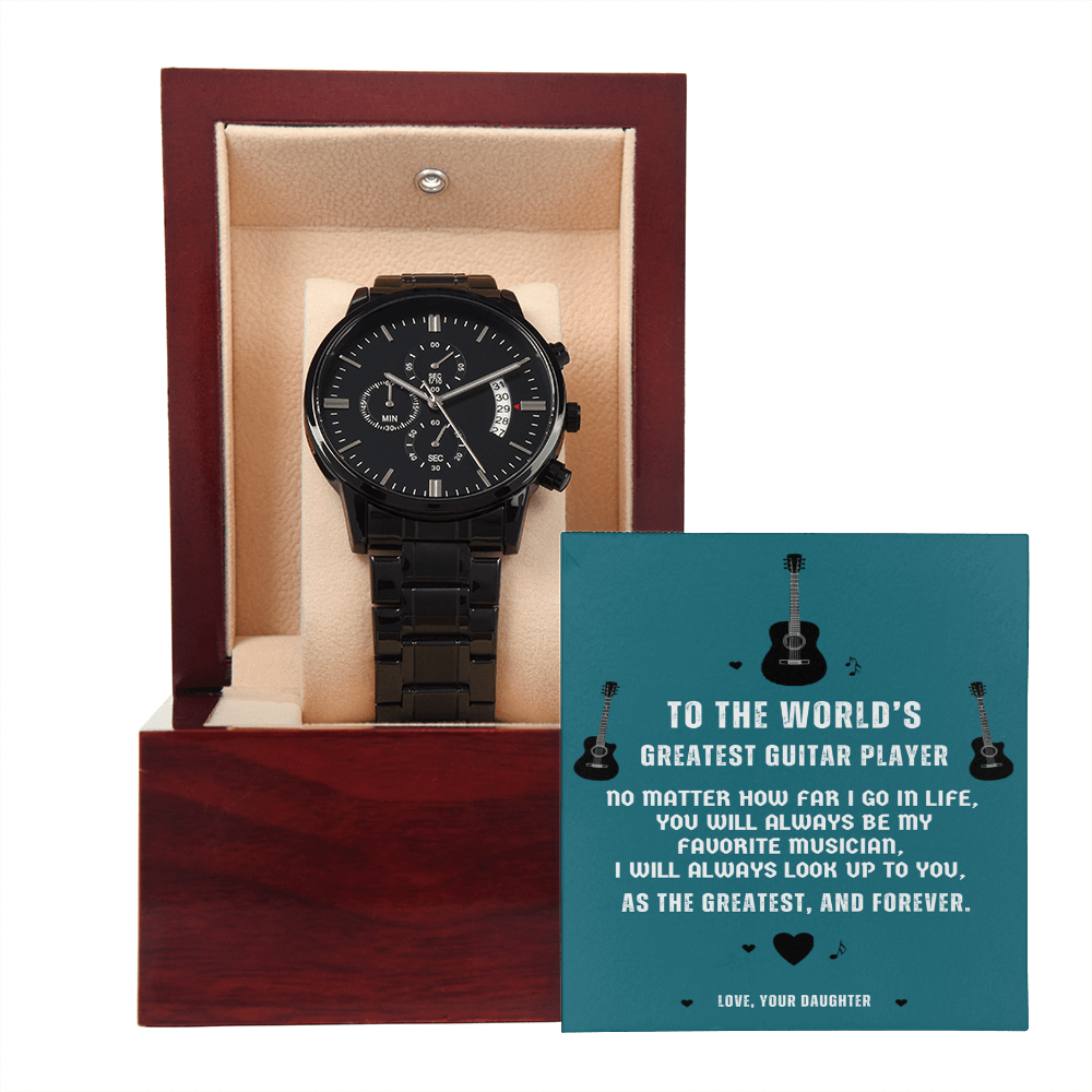 To My Rockstar Dad – Premium Black Chronograph Watch