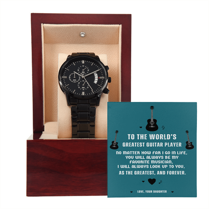 To My Rockstar Dad – Premium Black Chronograph Watch