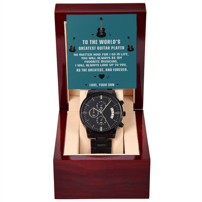Guitar Dad Edition – Black Luxury Chronograph